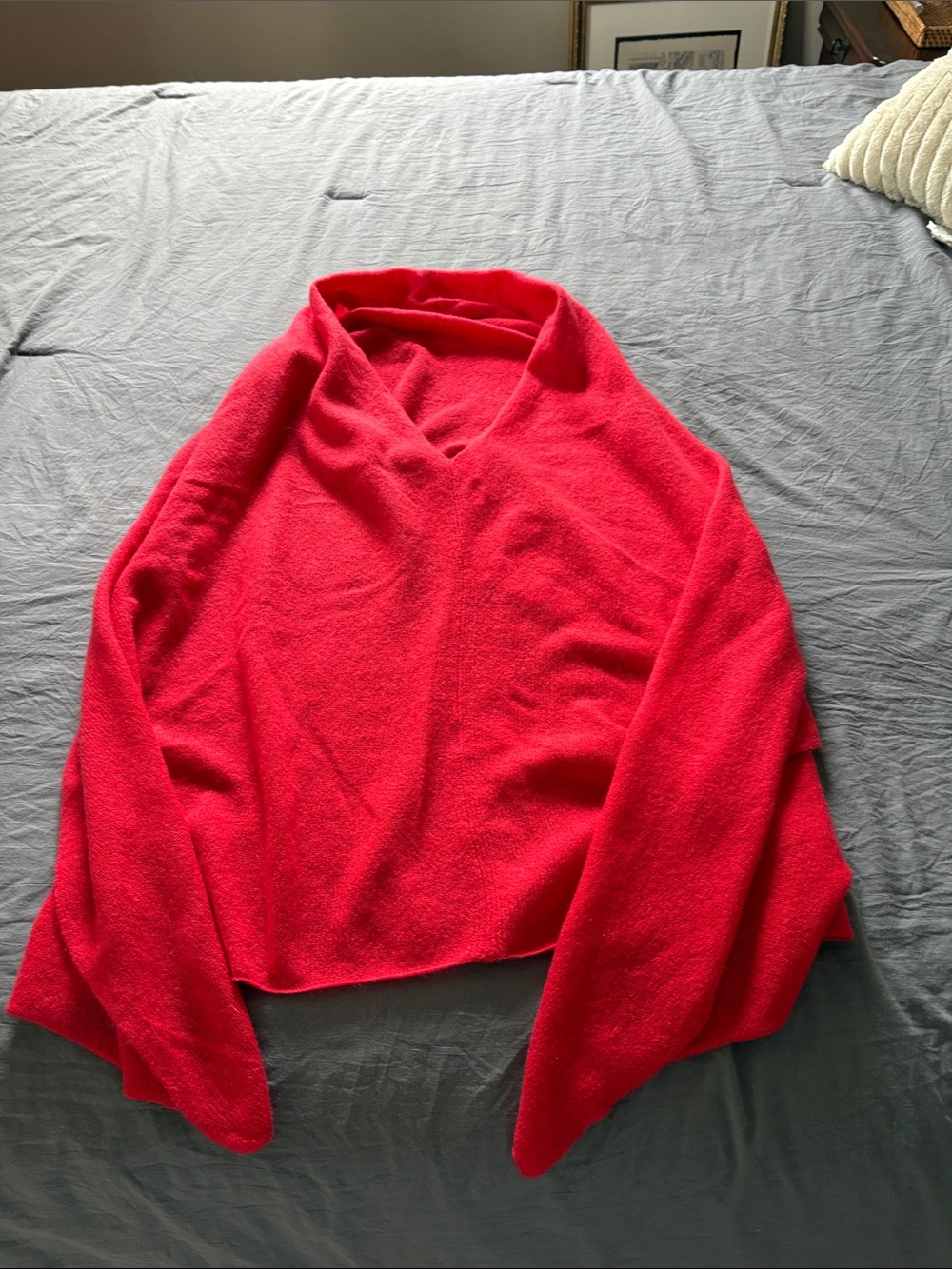Women's Red V-Neck Cozy Sweater